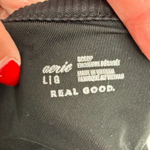 Aerie Sz L‎ Real Good Scoop Neck Ribbed Bralette Black Padded Pullover Seamless thumbnail 8