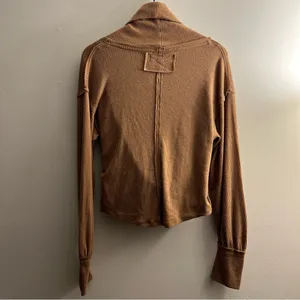 Free People Hold Me Close faux wrap sweater long sleeve ribbed soft stretchy NWT thumbnail 3