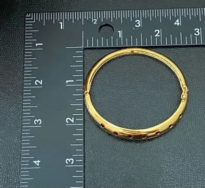Gold Over  925 Signed Garnet Stones Hinged Bangle & Ring Set thumbnail 14