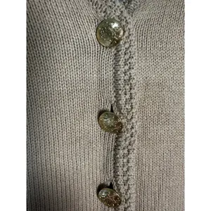J.Crew Vintage Sandstone Cotton Blend V-Neck Sweater Vest Gold‎ Crest Buttons XS thumbnail 2