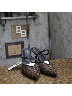NWT A New Day Womens Sonia Heels Leopard Mesh Slip On 94567856 Light Brown 9M thumbnail 4