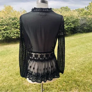 A’reve black lace sheer top Size M thumbnail 8