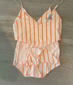 Orange and White Striped Bodysuit Size XS thumbnail 2