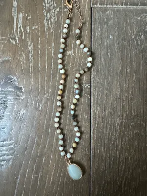 Earthbound Jade Mini Bead Pendant Necklace thumbnail 3