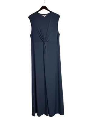 The Occasion by Old Navy Twist-Front Flattering Fit Maxi Dress Navy Size XL Tall thumbnail 2