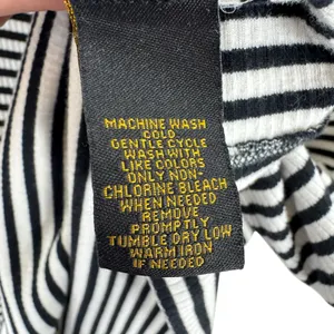 Ralph Lauren Lauren LRL Black White Striped 3/4 Sleeve 1/2 Snap Henley Size‎ 2X thumbnail 5