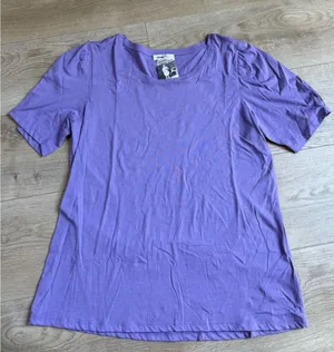 NWT Another Love Lu's Couture Springfield boutique purple puff sleeve top size M thumbnail 1