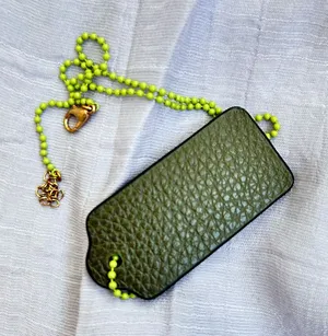 Coach leather tag necklace/bag charm thumbnail 1