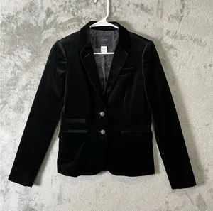 JCrew Schoolboy Black Velvet Blazer Tailored Quiet Luxury Preppy Academia 2 Tall thumbnail 1