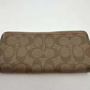 Coach Continental Flap Brown Signature Canvas Wallet thumbnail 3