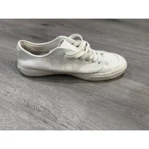 CLEAR Canvas Low Top Sneakers White Green Women's Size 8 Casual Lace Up Shoes thumbnail 8