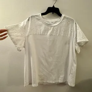 White Cotton Short Sleeve T-Shirt Large thumbnail 1