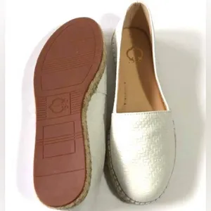 C. Wonder Margot White Embossed Leather Espadrille Flats Slip On Size 9 thumbnail 3