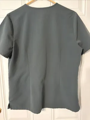 Figs V-Neck Scrub Top Gray Green PO 2491 thumbnail 2