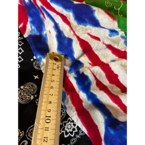 Handmade Patchwork Bandana Tie Dye Midi Skirt Boho Tiered Pointed Hem Multi thumbnail 5