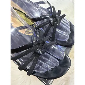 Predictions Women's 9.5 Black Strappy Kitten Heel Sandals Y2K 62333-04 Jubilee thumbnail 6