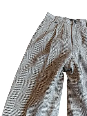 Alanni by Donny Brooke Black Houndstooth Plaid Trousers Wide Size 14 Women's thumbnail 3