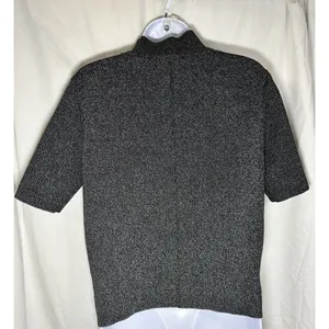Zara Knit Women’s Gray Mock Neck Short Sleeve Sweater Top - Size L - Minimalist thumbnail 2