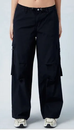 Pacsun Black Toggle Baggy Cargo Pants, Black, Large, NWT thumbnail 1
