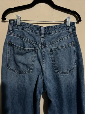 Madewell‎ Curvy Super Wide Leg Crop High Rise Raw Hem Jeans thumbnail 8