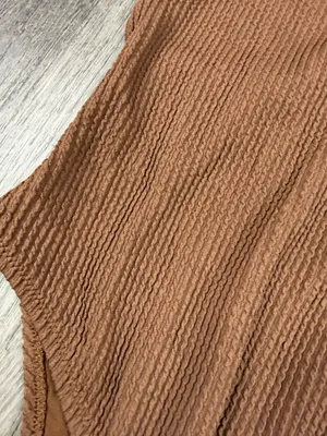 Aerie Brown Textured One Piece Swimsuit thumbnail 6
