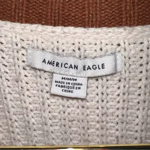 American Eagle Cropped Colorblock‎ Knit Sweater Oversized EUC thumbnail 7