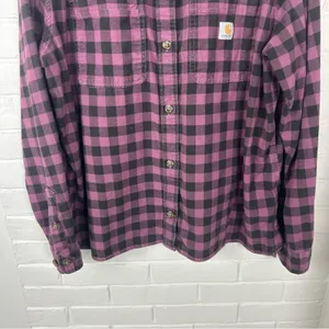 Carhartt Rugged Flex Loose Fit Midweight Flannel Long Sleeve Plaid Shirt thumbnail 4