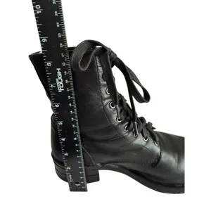 Vintage Frye 90s Y2K USA Black Leather Moto Combat Boots Grunge 9.5 M Goth Biker thumbnail 10