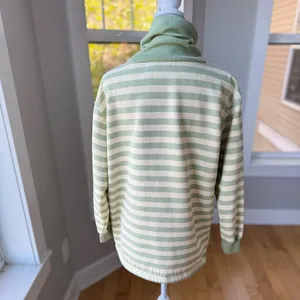 Vintage 90s Jaclyn Smith Sport Green Yellow Stripe Turtleneck Sweatshirt L thumbnail 9