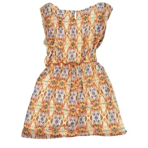 As You Wish Shift Dress Womens L Orange Abstract Print Chiffon Lined Cap Sleeve thumbnail 16