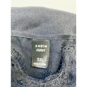 SHEIN Curve Cami Top Women 5XL Navy Blue Lace Trim V-Neck Adjustable‎ Strap Cami thumbnail 3