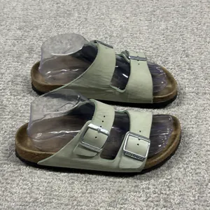 Birkenstock Arizona Leather Sandals Womens 7 Light Green EU 38 Mens 5 thumbnail 6