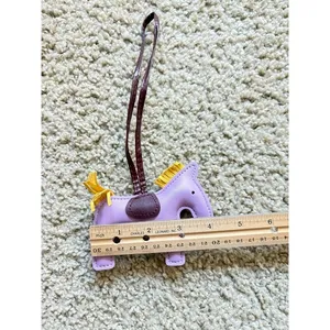 Lavender Faux Leather Horse pony‎ Bag Charm Keychain Accessory New thumbnail 4
