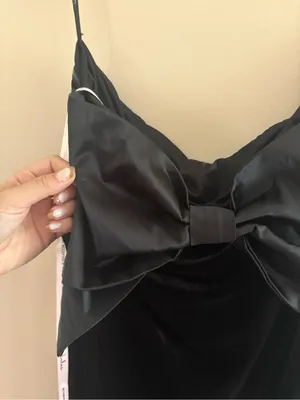 Lulus Dramatic Stunner Black Velvet Bow Strapless Maxi Dress Size XXL old money thumbnail 10