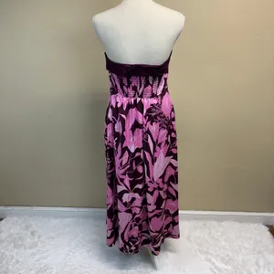 Anthropologie Jo Faulkner Strapless Pink Red Floral Dress Size 10 thumbnail 7
