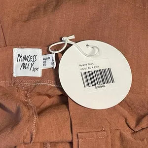 NEW Princess Polly Ryland Tan High Rise Pleated A Line Mini Skirt Skort Short 0 thumbnail 4