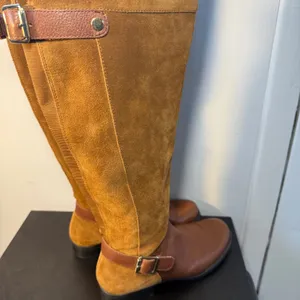 Naturalizer January Wide Calf Brown Leather Suede Over‎ Knee Riding Boots 5.5 M thumbnail 6