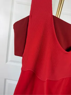 Free People Movement Red Capri Jumpsuit Romper Size S thumbnail 4