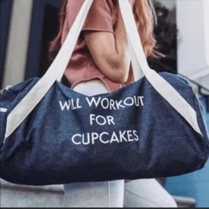 PRIVATE PARTY DENIM BAG WILL WORKOUT FOR CUPCAKES GRAPHICS NEW thumbnail 2