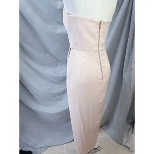 Shona Joy Blush Strapless Draped Cocktail Midi Dress Light Pink‎ 6 USA Wedding thumbnail 6