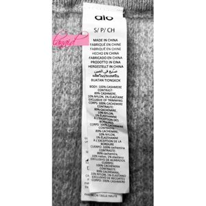 Alo Cashmere High-Waist Plush Waffle Pants Athletic Heather Grey Hi-Rise Sweater thumbnail 10
