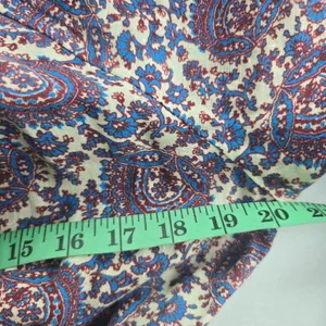 J. Crew Paisley Linen Smocked Waist Dress Blue Burgundy BP857 Womens Medium‎ thumbnail 8