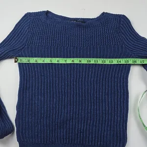 Lauren Ralph Lauren NWOT Mixed Knit Boatneck Sweater 100% Linen Steel Blue Sz XS thumbnail 11