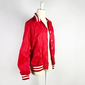Vintage Red Nylon Vintage Aristo Jac by Hilton Wallace Red Bomber Jacket Large thumbnail 6