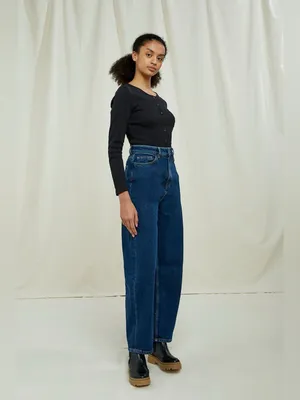 People Tree Barrel Enora Dark Wash High Rise Jeans 6 thumbnail 2