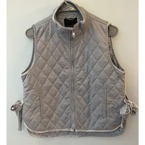 Banana Republic Womens Small Full Zip Sleeveless Jacket Vest Lined Velvet Trim thumbnail 1