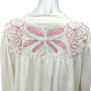 Butterfly by Matthew Williamson White Embroidered Button Up Shirt Top Size 16 thumbnail 4