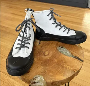 Hunter for Target White and Black High-Top Canvas Sneakers M6.5/W8.5 thumbnail 1