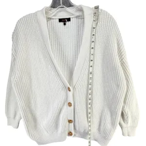 Quince Organic Cotton Oversized Boyfriend Cardigan Womens XS Ivory Cozy Comfort thumbnail 9