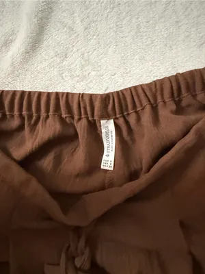 Stradivarius Brown Drawstring Elastic Waist Pants thumbnail 3